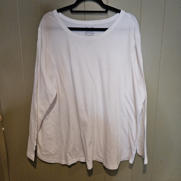 Faded Glory White Cotton V-Neck Tee - Picture 1 of 4